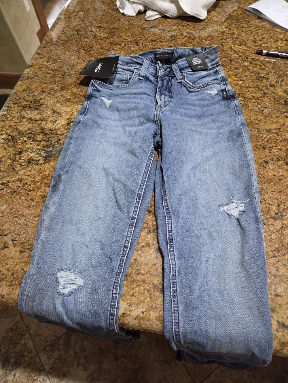 Silver Jeans light blue distressed Boot Cut denim Jeans 25W/31L